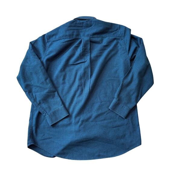 LL Bean Mens collared shirt, 100% Cotton, size med, Blue & Black pattern - Picture 2 of 7